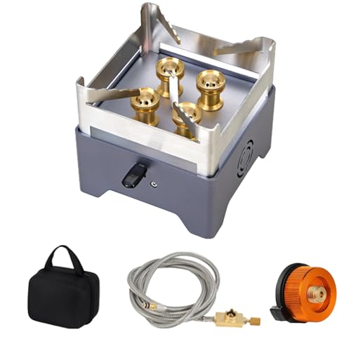 Campingkocher, 5000W Gaskocher Outdoor Gas Kocher Camper mit 2 Adapter Tragbar Gasbrenner mit Piezozündung und Tragebox Winddichter Camping Gas Stove für Picknick Trekking Wandern 12x12x11cm Campingkocher, 5000W Gaskocher Outdoor Gas Kocher Camper mit 2 Adapter Tragbar Gasbrenner mit Piezozündung und Tragebox Winddichter Camping Gas Stove für Picknick Trekking Wandern 12x12x11cm von Mocoli