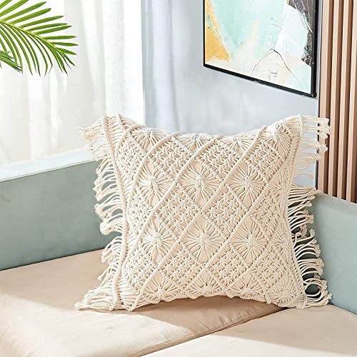 Dekorative Kissenbezug Baumwollseil Weberei, 1 Stück Sofakissen Kissenbezug für Sofa Schlafzimmer Wohnzimmer Kissenhülle Weicher (Ohne Kissenkern) (45x45cm-A) von Mocoli