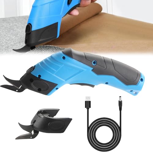 Papierschneider, 3.6V Elektrische Schere 1500mah Kartonschneider Multi-Cutter Akkuschere Elektrische Schneiderschere Stoffschere für Papier Pappe Teppich Leder Filz Kunststoff (Gesamt 2 Klingen) von Mocoli