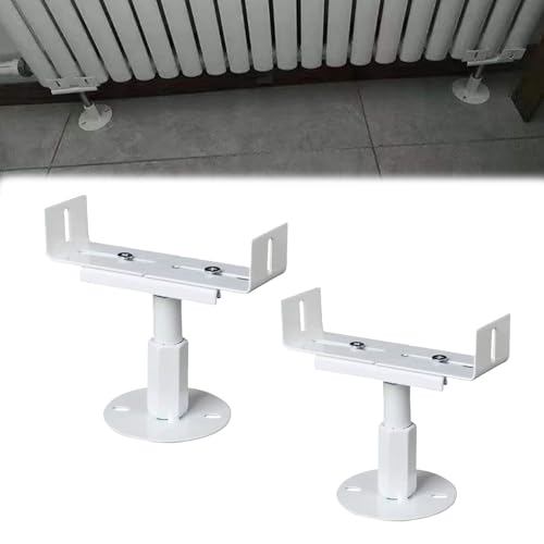 Heizkörper, 2 Stück HeizköRper Halterung 18-23cm HöHenverstellbar Und 3-22cm Einstellbare Breite Aluminium Heizkörpers FüßE Bodenhalterung für Säulenheizkörper von Mocoli