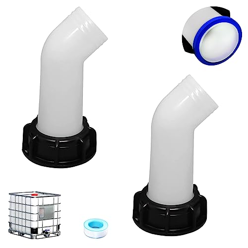 IBC Ablaufstutzen, 2 Stück IBC Auslaufstutzen Auslauftülle IBC Adapter Grobgewinde IBC Ablaufstutzen IBC Auslaufhahn IBC Tank Zubehör für IBC Tank Regentonnen Wassertank von Mocoli