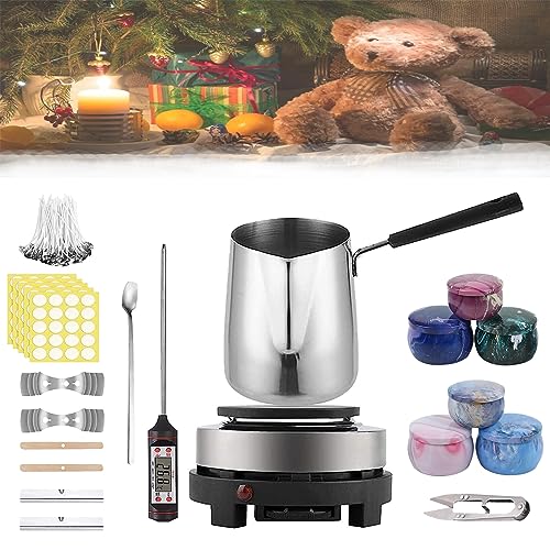 Kerzen Selber Machen Set mit Elektronischer Heizplatte, Kerzenherstellung Kit,DIY Kerzen Selber Machen Set Anfänger Werkzeug Set mit Kerzendocht Verbrühungsschutzgriff Für Erwachsene Und Kinder Kerzen Selber Machen Set mit Elektronischer Heizplatte, Kerzenherstellung Kit,DIY Kerzen Selber Machen Set Anfänger Werkzeug Set mit Kerzendocht Verbrühungsschutzgriff Für Erwachsene Und Kinder von Mocoli