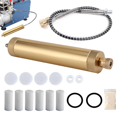 17 Stück Luftkompressor Filter Kit wasserabscheider kompressor PCP Luftfilterpumpe Q35 Wasser und Ölabscheider mit Hochdruckschlauch von Mocoli