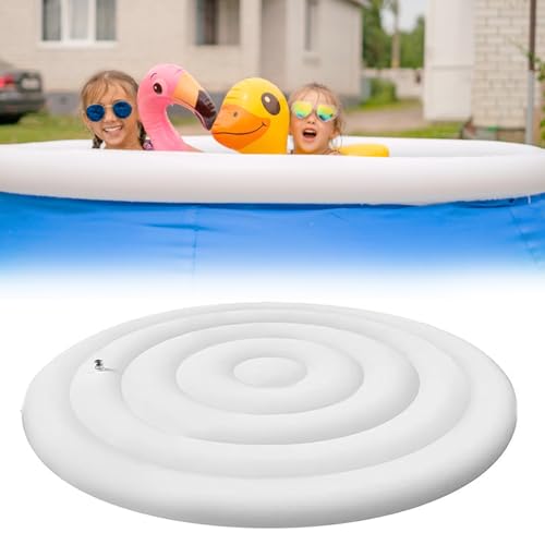 Mocoli Aufblasbarer Abdeckung, 145CM Poolabdeckung Rund Abdeckplane Pool Abdeckplane Rund Whirlpool Abdeckung Poolüberdachung Rund Winddicht Wasserdicht Staubdicht Poolzubehör von Mocoli