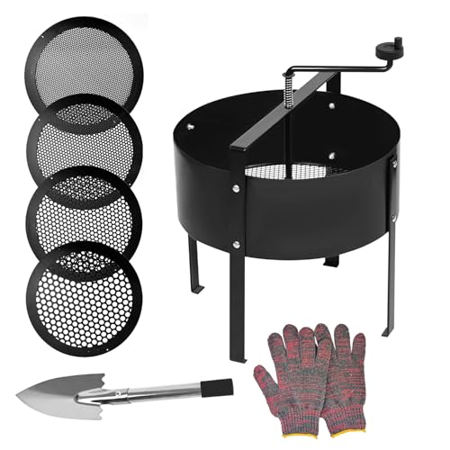 Mocoli Gartensieb Erdsieb, Gartensieb Erde Bodensieb Handkurbelsieb Kompostsieb mit 4 Austauschbaren Sieben Ø 3,6,9,10,12 mm, Handschuhen und Schaufel, Durchwurfsieb für Erde, Kompost, Saatgut Mocoli Gartensieb Erdsieb, Gartensieb Erde Bodensieb Handkurbelsieb Kompostsieb mit 4 Austauschbaren Sieben Ø 3,6,9,10,12 mm, Handschuhen und Schaufel, Durchwurfsieb für Erde, Kompost, Saatgut von Mocoli