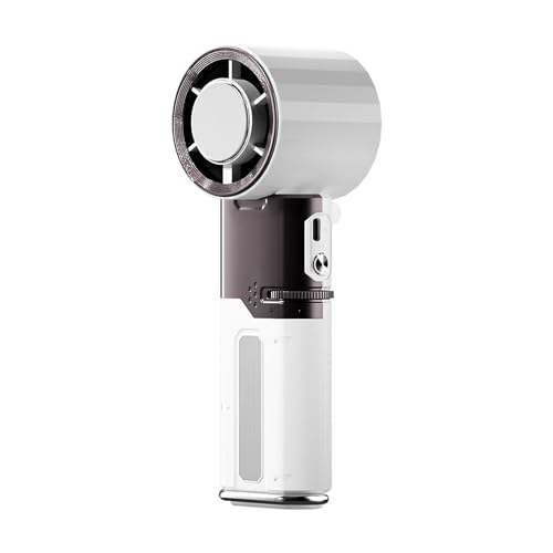 Mocoli Handventilator, Tragbarer Mini Ventilator 6000 mAh Handventilator Akku Aufladbar USB Ventilator Hand Ventilatoren mit 100 Geschwindigkeiten für Heim Büro Drinnen Draußen, Weiß von Mocoli
