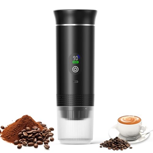 Mocoli Kaffeemaschine, Tragbare Espressomaschine mit Akku, 12V Akku Kaffeemaschine, Reisekaffeemaschine Camping Kaffeemaschine für Reisen und Auto von Mocoli