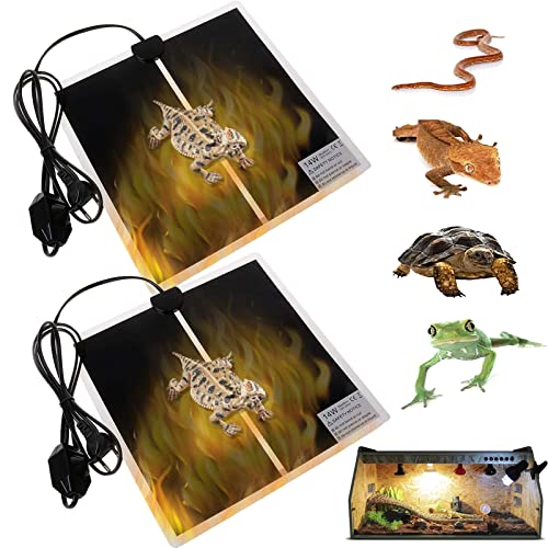 Mocoli Reptilien Heizmatte, 2 STÜCKE 14 W Einstellbare Reptilien Heizmatte Haustiermatte Thermostatwärmer mit Thermoregulator für Amphibien Reptilien Eidechse Gecko 28 × 28 cm Mocoli Reptilien Heizmatte, 2 STÜCKE 14 W Einstellbare Reptilien Heizmatte Haustiermatte Thermostatwärmer mit Thermoregulator für Amphibien Reptilien Eidechse Gecko 28 × 28 cm von Mocoli