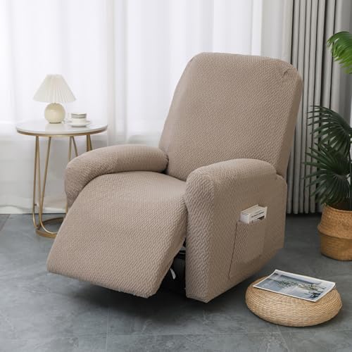 Mocoli Sesselbezug, 4-Teilig Sesselschoner für Relaxsessel, Stretch Sessel Überzug mit Taschen, Sesselschoner für Fernsehsessel Relaxsessel Bezüg Sesselüberzug für Zuhause (Taube) von Mocoli