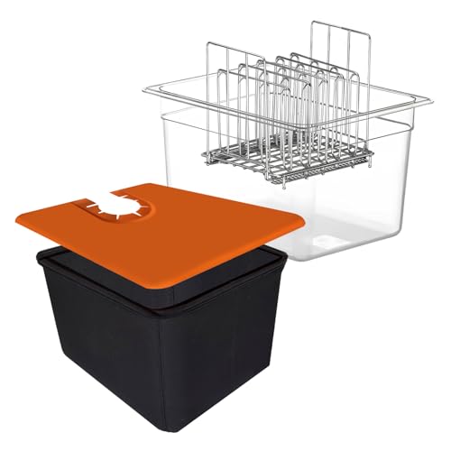 Sous Vide Behälter 12L mit Deckel und Rack Sous Vide Tools Container mit Isolierung Fassungsvermögen Slow Cooker Behälter Lebensmittelbehälter Sous Vide Zubehör für den meisten Sous Vide Kochern von Mocoli