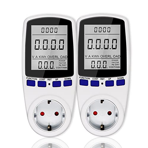 Stromzähler Energiekostenmessgerät, 2Stck Stromverbrauchsmonitor Multifunktions Leistungsmesser Energiemonitor Analysator EU Plug in Stromverbrauchsmesser Energiemonitor W Kwh Analysator LCD Display Stromzähler Energiekostenmessgerät, 2Stck Stromverbrauchsmonitor Multifunktions Leistungsmesser Energiemonitor Analysator EU Plug in Stromverbrauchsmesser Energiemonitor W Kwh Analysator LCD Display von Mocoli