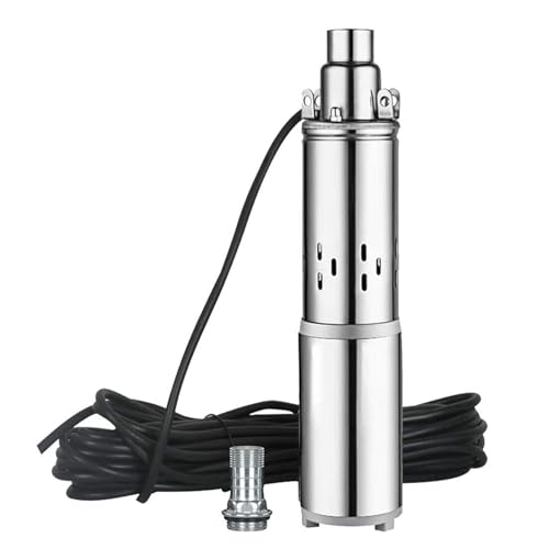 Tiefbrunnenpumpe, Brunnenpumpe, 180W/12V/1.2m³/h Edelstahl Wasser Tauchpumpe Wasserpumpe Solarbetrieben Tauchpumpe bis 20m, Tauchpumpe mit 16m Kabel,für Wasserentnahme und Bewässerung von Mocoli