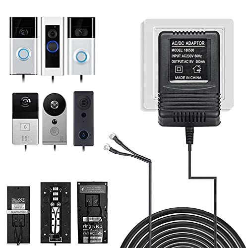 Türklingel Transformator, 18 V 500 mA Video-Türklingel-Netzteil Adapter kompatibel mit Nest Hello Doorbell Ring Video Doorbell mit 10M Verlängerungskabel Türklingel Netzteil Türklingel Transformator, 18 V 500 mA Video-Türklingel-Netzteil Adapter kompatibel mit Nest Hello Doorbell Ring Video Doorbell mit 10M Verlängerungskabel Türklingel Netzteil von Mocoli
