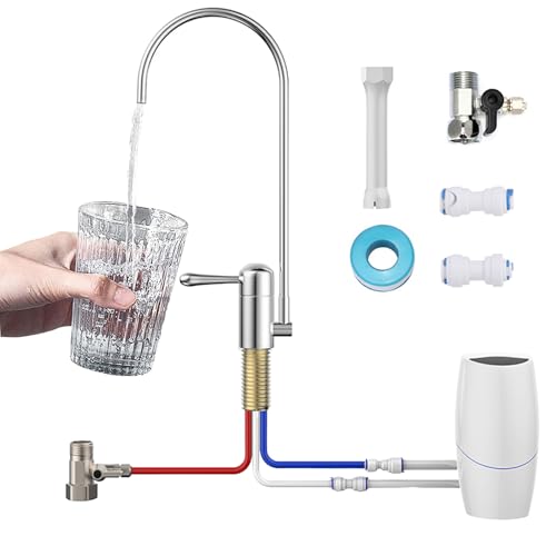 Wasserhahn, Ein-Weg-Wasserhahn Edelstahl kompatibel mit Amway eSpring Wasserfilter und andere Filtersysteme 360° schwenkbar Trinkwasserhahn Küche Für Umkehrosmose Oder Wasserfiltersystem Wasserhahn, Ein-Weg-Wasserhahn Edelstahl kompatibel mit Amway eSpring Wasserfilter und andere Filtersysteme 360° schwenkbar Trinkwasserhahn Küche Für Umkehrosmose Oder Wasserfiltersystem von Mocoli