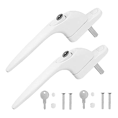 2 PCS Lockbarer Fenstergriff Mit Taste & Schraubenschuppen Türgriff Lock Aluminiumlegierung Abschließbarer Ersatzgriff Dauer von Mocoocouture