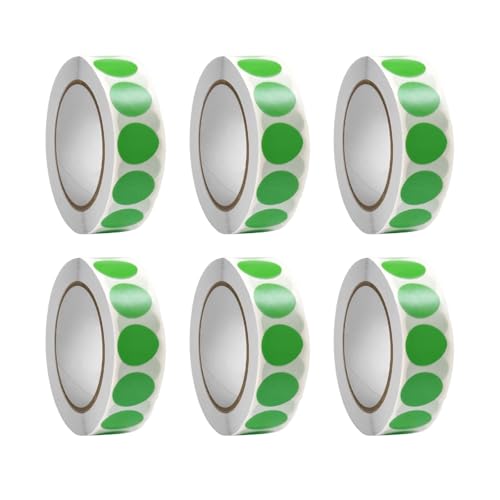 6 Rolls Circles Aufkleber Runder Aufkleber Red Dot Für Dateisortier Inventarmarkierung Klassenzimmerlieferungen Runde Codierungsetikett Rundschreiben Für Die Dokumentkennzeichnung von Mocoocouture