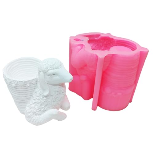 Einzigartige Saftige Blumentöpfe Silikonform Cartoon Schaf Safter Pflanzer Schimmel Mit Stifthalter Für Handwerksprojekt Cartoon Schafstifthalter von Mocoocouture