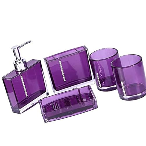 Luxurys 5 Piece Badezimmerzubehör Set Acryl Zahnbürstenhalter Mit Seifenspender Tumblers Cup Waschtische Arbeitsplatten Organisatoren Badezimmerzubehör Luxurys 5 Piece Badezimmerzubehör Set Acryl Zahnbürstenhalter Mit Seifenspender Tumblers Cup Waschtische Arbeitsplatten Organisatoren Badezimmerzubehör von Mocoocouture