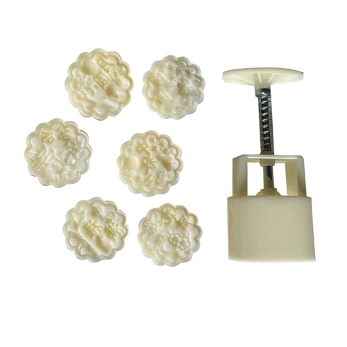 Mocoocouture Blumenformgebäcksformform Handgepresstes Mondkuchen Hersteller Runde Bohnenpasten Kuchenform Dessert Backwares Für Kochliebhaber von Mocoocouture
