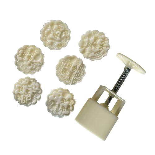Mocoocouture Blumenformgebäcksformform Handgepresstes Mondkuchen Hersteller Runde Bohnenpasten Kuchenform Dessert Backwares Für Kochliebhaber von Mocoocouture