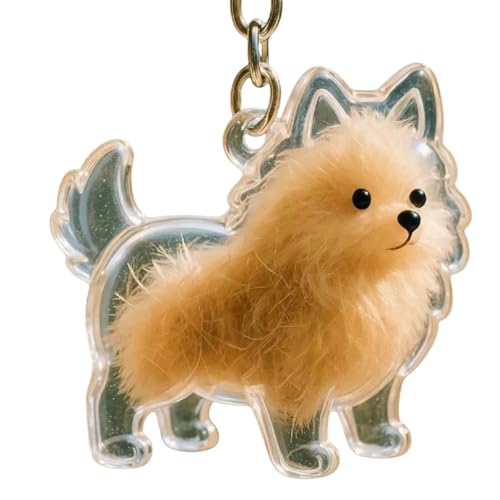 Mocoocouture Clear Pet Memorial Schmuck Schlüsselketten Plastikhaarhalter Hund Fell Sammler Andenken Für Trauernde Hundebesitzer Geschenk Haarspeicher Schlüsselbund Charme von Mocoocouture