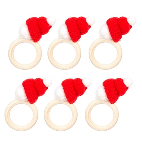 Set Von 6 Weihnachtsservietten Rings Dekoration Eleganter Serviettenhalter Serviette Schnallen Für Dinnerpartys Tabletop Adorment von Mocoocouture