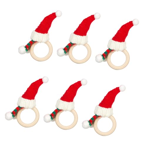 Set Von 6 Weihnachtsservietten Rings Dekoration Eleganter Serviettenhalter Serviette Schnallen Für Dinnerpartys Tabletop Adorment von Mocoocouture