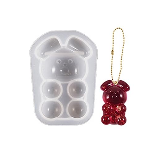 Silikonform Epoxidharz Gießen Halbdimensionaler Bär Für Schmuckhandwerk Schlüsselbär Making Bärentschale von Mocoocouture