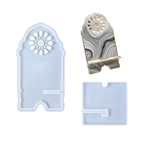 Wiederverwendbares Silikon Telefon Standform Mit Ladeanschluss Abnehmbares H Design Für Harz Handwerk Zubehör Glitzerharz Telefon Ständer Form von Mocoocouture