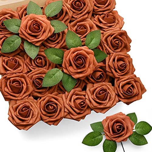 Mocoosy 50Pcs künstliche Rosenblumen,echte Berührung Schaum gefälschte Rose Bulk mit Stiel für Hochzeitssträuße Mittelstücke Brautdusche Party Home DIY künstliche Blumenarrangement (Verbrannte orange) Mocoosy 50Pcs künstliche Rosenblumen,echte Berührung Schaum gefälschte Rose Bulk mit Stiel für Hochzeitssträuße Mittelstücke Brautdusche Party Home DIY künstliche Blumenarrangement (Verbrannte orange) von Mocoosy