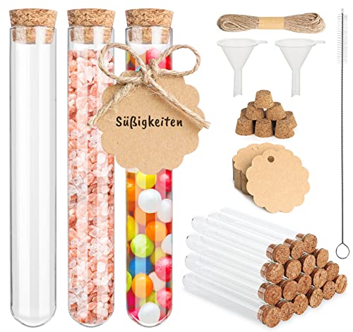 Mocraft 30 Reagenzglas mit Korken Mini Glas Reagenzgläser 16x100 mm Transparente Reagenzglas für Blumen mit Kraftpapieranhänger und Hanfseil für Gastgeschenk Hochzeits Deko Badesalz Gefüllt Mocraft 30 Reagenzglas mit Korken Mini Glas Reagenzgläser 16x100 mm Transparente Reagenzglas für Blumen mit Kraftpapieranhänger und Hanfseil für Gastgeschenk Hochzeits Deko Badesalz Gefüllt von Mocraft