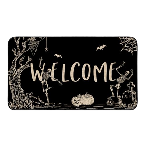 Mocsicka Halloween-Totenkopf-Fußmatte, lustiger Totenkopf-Friedhof, Willkommens-dekorative Fußmatte, Halloween, rutschfeste Bodenmatte für den Außenbereich, 43,2 x 76,2 cm Mocsicka Halloween-Totenkopf-Fußmatte, lustiger Totenkopf-Friedhof, Willkommens-dekorative Fußmatte, Halloween, rutschfeste Bodenmatte für den Außenbereich, 43,2 x 76,2 cm von Mocsicka