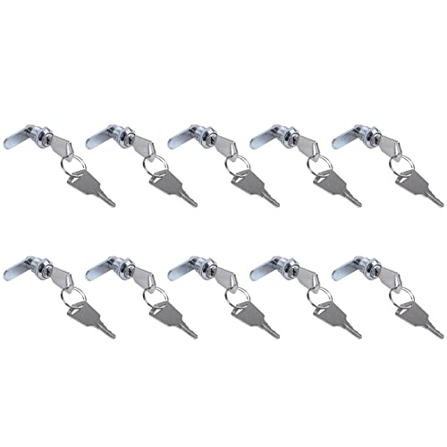 Mocturnity 10 Stücke Cam Lock Schreibtischschublade Schloss 16MM + 20 Keys fuer Arcade Schrank Mailbox File Cabinet von Mocturnity