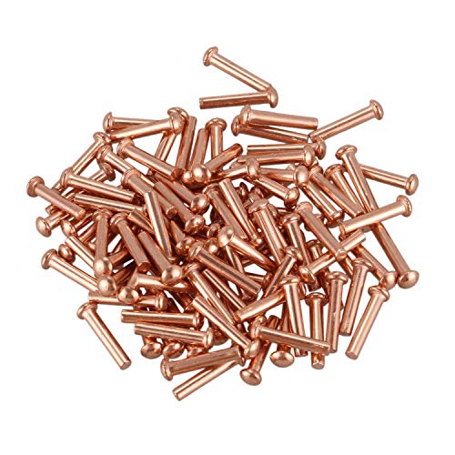 Mocturnity 100 Stück 5/64 Zoll x 25/64 Zoll Rundkopf Kupfer Solide Nieten Befestigungselemente Mocturnity 100 Stück 5/64 Zoll x 25/64 Zoll Rundkopf Kupfer Solide Nieten Befestigungselemente von Mocturnity