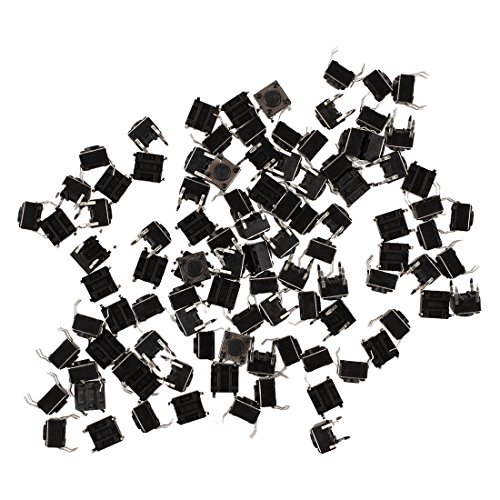 Mocturnity 100 Stück 6 x 6 x 4,5 mm Tastenschalter mit Touchscreen, PCB-Display 4 DIP von Mocturnity