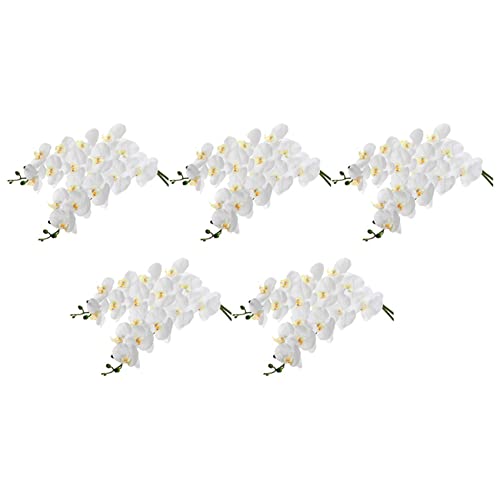 Mocturnity 10Pcs 38 KüNstliche Echte Orchideen Blumen 9Heads Latex Phalaenopsis Stiele von Mocturnity
