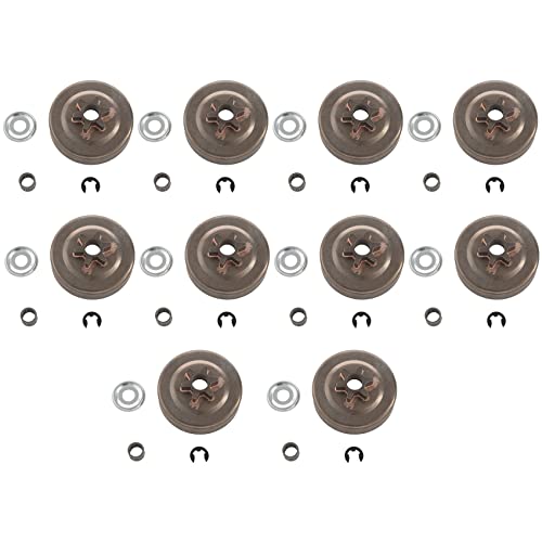 Mocturnity 10X 3/8 6T Kupplungs Trommel Scheiben E-Clip Kit FÜR 017 018 021 023 025 Ms170 Ms180 Ms210 Ms230 Ms250 1123 von Mocturnity