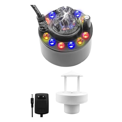 Mocturnity 12 LED Ultraschall-Vernebler Nebelhersteller Wassermist Schwarz mit Abnehmbarer Spritzschutz EU-Stecker von Mocturnity