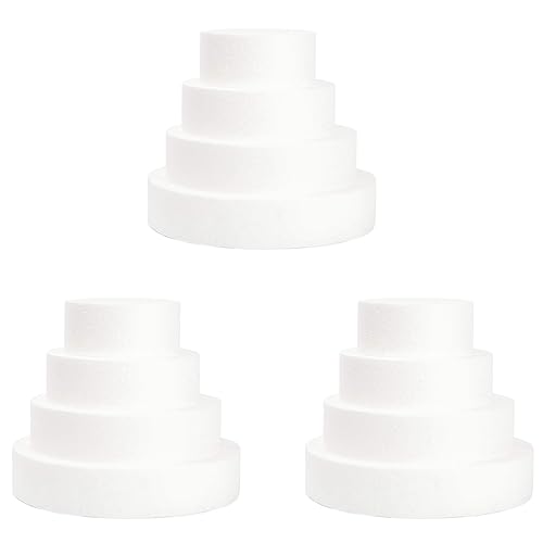 Mocturnity 12Er Pack Foam Cake Dummy zum Dekorieren und Hochzeitsdisplay, Skulptur, Modellieren von DIY-Künsten, Kinderklasse, Blumen Mocturnity 12Er Pack Foam Cake Dummy zum Dekorieren und Hochzeitsdisplay, Skulptur, Modellieren von DIY-Künsten, Kinderklasse, Blumen von Mocturnity