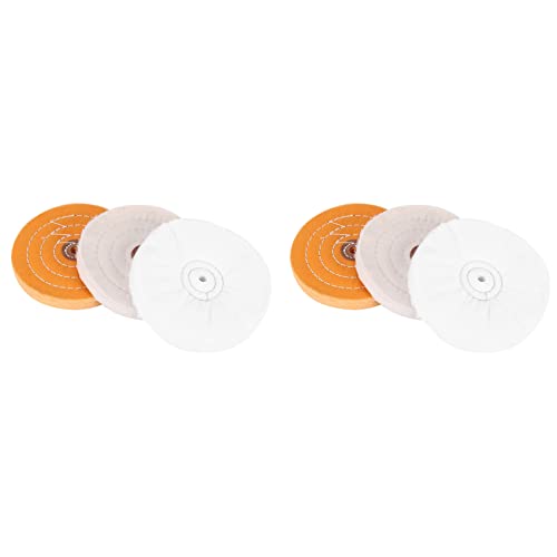 Mocturnity 15,2 cm und 15,2 cm (6 ) Spiegelpolierrad-Set, Baumwollrad für Tischschleifer mit 1/2--Achsenloch von Mocturnity