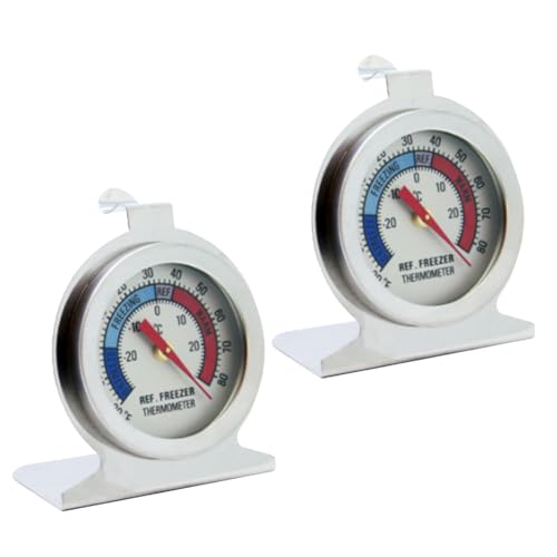 Mocturnity 2 Stk. Kühlschrankthermometer 20℃～20℃/-20℉～80℉ Kühlschrank Analogthermometer mit Großem Zifferblatt und Rotem Anzeiger Thermometer für Gefrierschrank Kühlschrank Kühler von Mocturnity