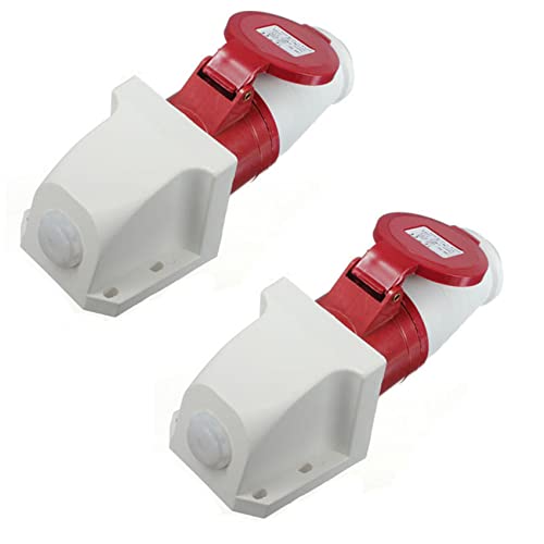 Mocturnity 2 x 16 Amp 5 Stecker & Stecker, wetterfest, IP44, 3 Phasen, 380-415 V, 3P + N + Erde 16 A von Mocturnity