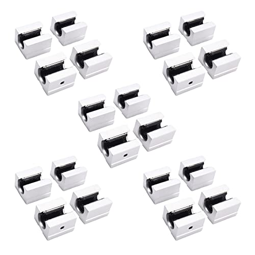 Mocturnity 20 x SBR12UU 12mm Aluminum Linear Motion-Router Lager Fester Block, Silber Mocturnity 20 x SBR12UU 12mm Aluminum Linear Motion-Router Lager Fester Block, Silber von Mocturnity