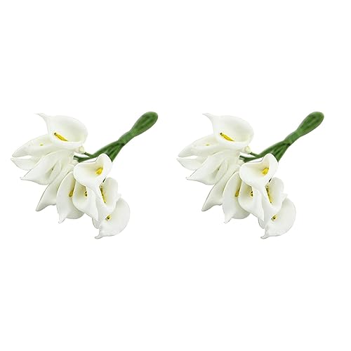 Mocturnity 24 Stück Mini-Calla Blumenstrauß Kunstblumen Hochzeitsdekoration DIY Girlande Geschenk von Mocturnity