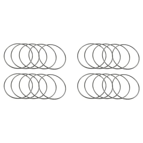 Mocturnity 24 Stücke 4 Silber Metall Ringe Kreolisch Makramee Ring für Fänger, Makramee und DIY von Mocturnity