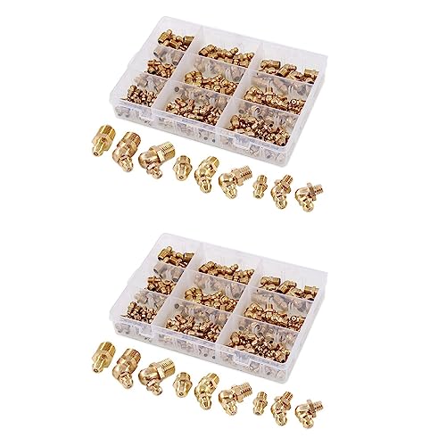 Mocturnity 290-Teiliges Metrisches Standard Messing Hydraulik Schmiernippelsortiment Kit-Gerade, 90 Grad, 45 Grad Zerk Mocturnity 290-Teiliges Metrisches Standard Messing Hydraulik Schmiernippelsortiment Kit-Gerade, 90 Grad, 45 Grad Zerk von Mocturnity