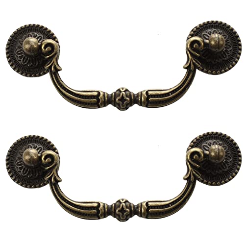Mocturnity 2X Antike Messing Schranktuer Schubladengriffe 100mm von Mocturnity