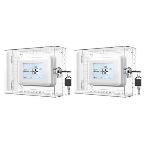Mocturnity 2X Große Thermostat-Verschlusskastenabdeckung mit Schlüssel für, Transparente Thermostatabdeckung Passend für Thermostate mit 5H X 6B oder Kleiner von Mocturnity