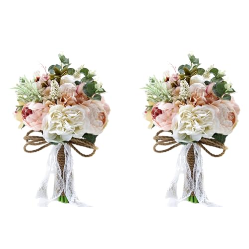 Mocturnity 2X Künstliche Pfingstrose Rose Blumenstrauß für Braut Brautjungfer Handgemachte Hochzeit Blumenstrauß Seide Brautstrauß Holding Mocturnity 2X Künstliche Pfingstrose Rose Blumenstrauß für Braut Brautjungfer Handgemachte Hochzeit Blumenstrauß Seide Brautstrauß Holding von Mocturnity
