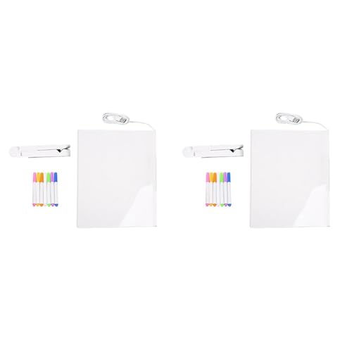 Mocturnity 2X LED-Notiztafel, Leuchtende Acryl-Nachrichtenmarkierungstafel mit Licht, Beleuchtete WeißE Tafel mit Notizen (11,8 X 7,9) von Mocturnity